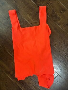 Anthropologie Square-Neck Tank in Vivid Orange
